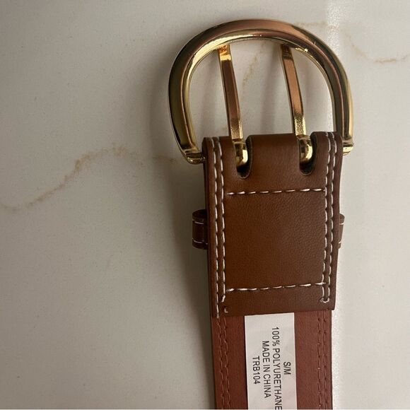 True Religion Brown Belt with Gold Buckle - Picture 4 of 7